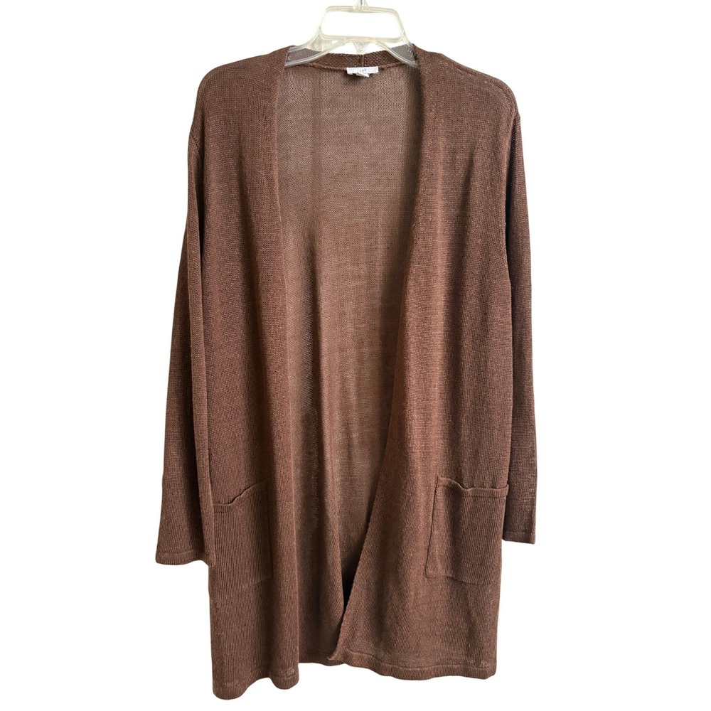J.Jill XL Petite Linen Blend Cardigan Open Front Lagenlook Relaxed Effortless